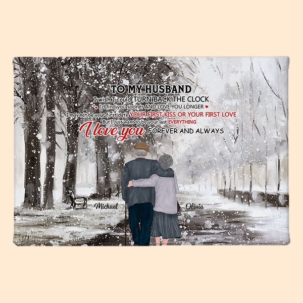 Henkilökohtainen Toivon, että voisin kääntää kellon takaisin Vanha pari takaisin juliste Kehyksetön maalaus Ystävänpäivä lahja huoneen sisustus