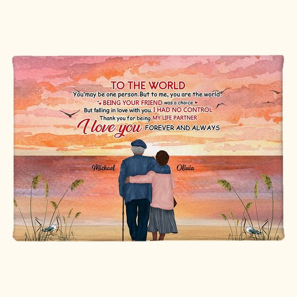 Spersonalizowane Dziękuję Za Bycie Moim Partnerem Życiowym Stara Para Powrót Plakat Bezramowy Obraz Rocznica Prezent Dekoracja Pokoju