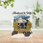 Gepersonaliseerde Travel Partners voor het Leven Paar op Stoelen Vakantie Vakantie Acryl Plaque Anniversary Gift Acryl Decoratie