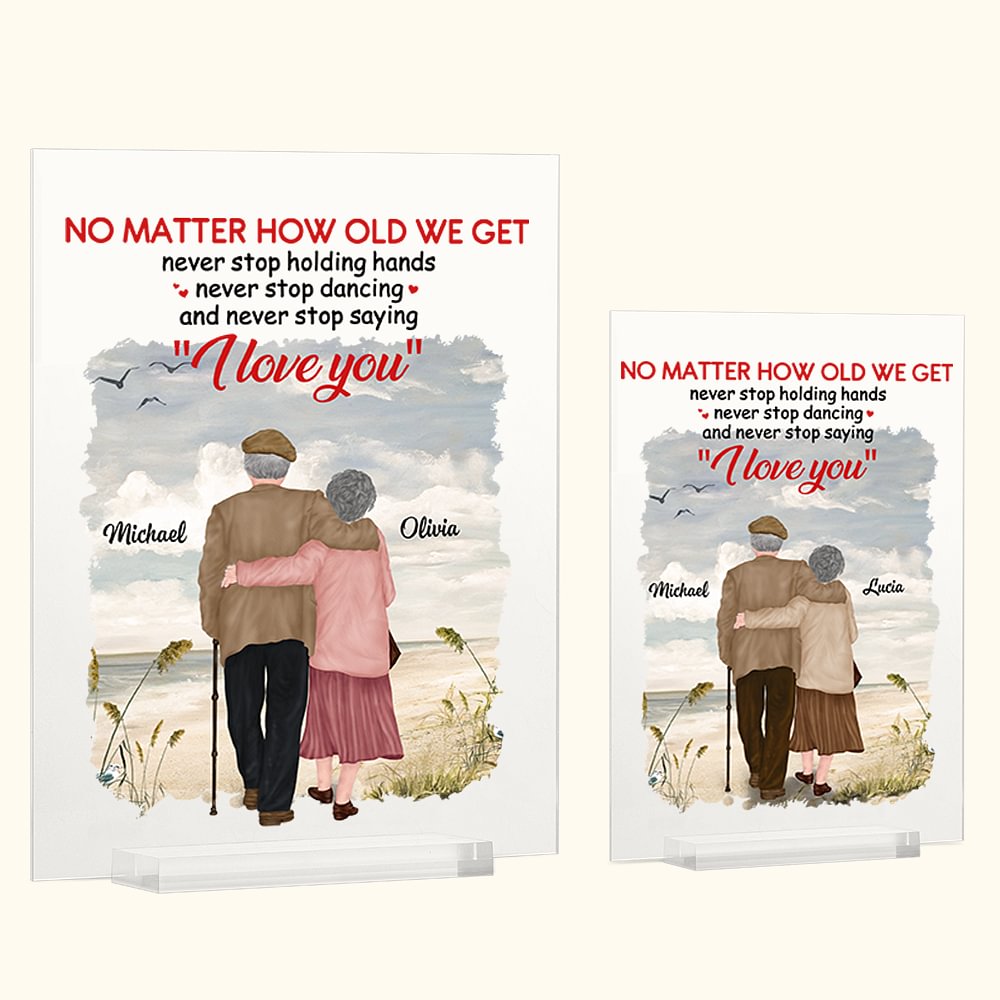 Plaque acrylique personnalisée Never Stop Saying I Love You Sunny Day Beach Cadeau commémoratif Décoration acrylique