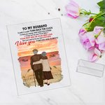 Henkilökohtainen miehelleni vaimolleni rakkauden julistus auringonlasku luonto maisema ranta akryyli plaketti aika muistomerkki akryyli koristeen