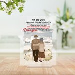 Henkilökohtainen Love You Longer Vanha pari Seaside Walk akryyli plaketti vuosipäivä lahja talon koristeet