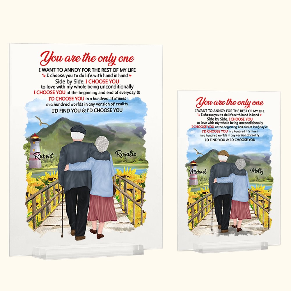 Plaque Acrylique Personnalisée Vieux Couple Confession Beau Tournesol Décorations Maison Saint-Valentin