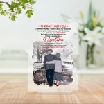 Henkilökohtainen Rakastan sinua ikuisesti ja aina Luonnonmetsä maisema Akryyli plaketti Ystävänpäivä lahja Talo koristeet