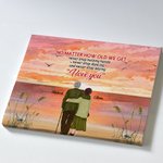 Personalizzato No Matter How Old We Get Old Couple Back Sunset View Poster Pittura senza cornice Regalo di San Valentino Decorazione per la casa