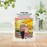 Henkilökohtainen Vanha pari vilpitön tunnustus Fallen Leaves akryyli plaketti vuosipäivä talon koristeet