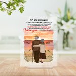 Henkilökohtainen miehelleni vaimolleni rakkauden julistus auringonlasku luonto maisema ranta akryyli plaketti aika muistomerkki akryyli koristeen