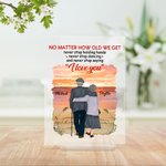 Henkilökohtainen Rakkaus Runo Ei ole väliä kuinka vanhoja saamme koskaan lopeta sanomalla rakastan sinua akryyli plaketti Ystävänpäivä lahja Desk Ornamentti