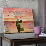 Personalizzato No Matter How Old We Get Old Couple Back Sunset View Poster Pittura senza cornice Regalo di San Valentino Decorazione per la casa