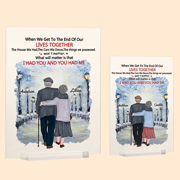 Personalizado I Had You And You Had Me Street Walking on a Snowy Day Romantic Scene Placa acrílica Regalo de aniversario Decoración para la casa