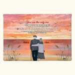 Personalized You are the Only One Old Couple Back Beach Sunset View Poster Frameless Painting Valentine's Day Gift Home Decoration