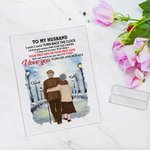 Henkilökohtainen miehelleni vaimolleni rakkauden runo Talvi maisema akryyli plaketti vuosipäivä lahja talon koristeet