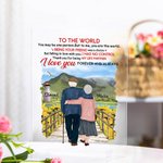 Gepersonaliseerd Mooi Landschap Oud Paar Blijft Samen Voor Het Leven Acryl Plaquette Verjaardag Acryl Decoratie