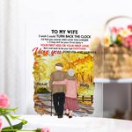 Henkilökohtainen Vanha pari vilpitön tunnustus Fallen Leaves akryyli plaketti vuosipäivä talon koristeet