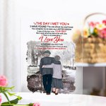 Henkilökohtainen Rakastan sinua ikuisesti ja aina Luonnonmetsä maisema Akryyli plaketti Ystävänpäivä lahja Talo koristeet