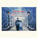 Personalizzato Vecchia coppia che cammina in un giorno di neve Scena romantica Poster Pittura senza cornice Regalo di San Valentino Decorazione per la
