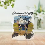Gepersonaliseerde Travel Partners voor het Leven Paar op Stoelen Vakantie Vakantie Acryl Plaque Anniversary Gift Acryl Decoratie