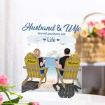 Personalized Travel Couple on Chairs Acrylic Plaque Couple Gift Acrylic Decoration