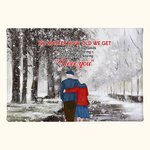 Déclaration personnalisée d'amour poésie lyrique je t'aime vieux couple marchant dans la neige affiche peinture sans cadre cadeau d'annive