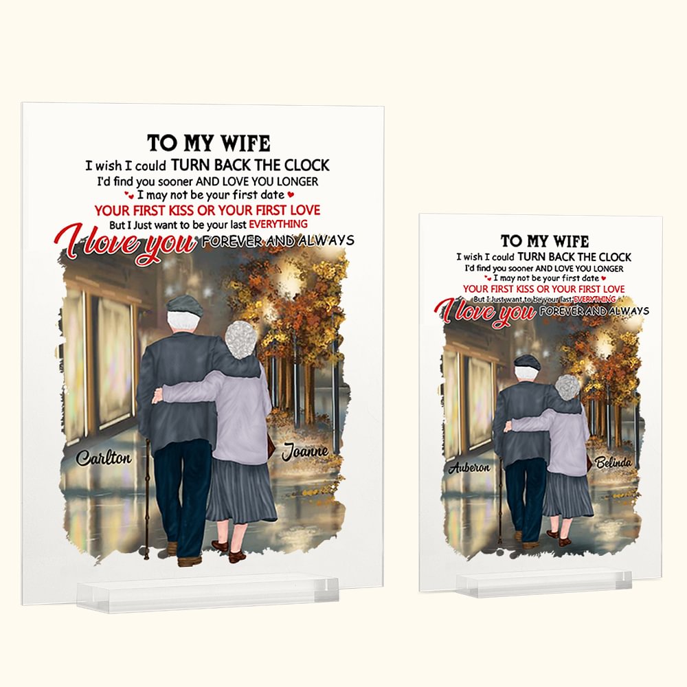 Plaque Acrylique Personnalisée A Mon Mari A Ma Femme Je T'Aime Feuilles d'Automne Cadeau de St Valentin Décoration Acrylique