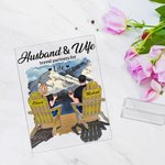 Gepersonaliseerde Travel Partners voor het Leven Paar op Stoelen Vakantie Vakantie Acryl Plaque Anniversary Gift Acryl Decoratie