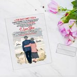 Personlig Jag älskar dig för evigt och alltid Beach Seaside Holiday Akrylplatta Tidsminne Skrivbordsprydnad