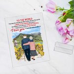 Gepersonaliseerd Mooi Landschap Oud Paar Blijft Samen Voor Het Leven Acryl Plaquette Verjaardag Acryl Decoratie