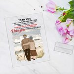 Henkilökohtainen Love You Longer Vanha pari Seaside Walk akryyli plaketti vuosipäivä lahja talon koristeet