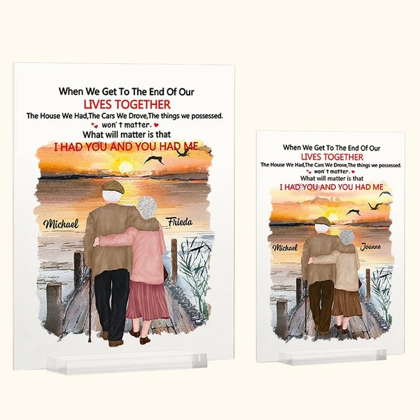 Personalized Old Couple I Had You and You Had Me  Acrylic Plaque Valentine's Day House Decorations