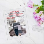 Henkilökohtainen I Love You Rakkaus Runo Talvimaisema Jään ja lumen maailma Akryyli Plaque Memorial Lahja Desk Ornamentti