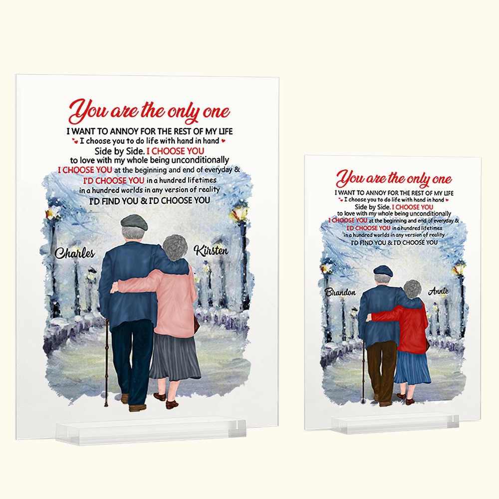Plaque acrylique personnalisée I'd Find You I'd Choose You Beautiful Winter Snow Scenery Cadeau d'anniversaire Ornement de bureau