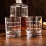 Personalized 10oz Pour Line Whiskey Glass with Engraved Name Father's Day Gift for Dad and Husband