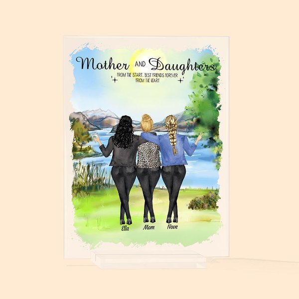 Placca acrilica personalizzata per l'anniversario di madre e figlia, ornamento per la scrivania