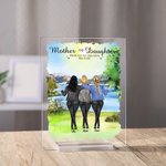 Placca acrilica personalizzata per l'anniversario di madre e figlia, ornamento per la scrivania