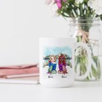 La vie est meilleure personnalisée avec une tasse en céramique blanche Bestie Mountain Lake View Cadeaux Bestie pour femme pour le bureau et la maison