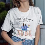 Personalized Mother and Daughter Eternal Love Back View Flower T-shirt Memorial Day Basic  T-Shirt