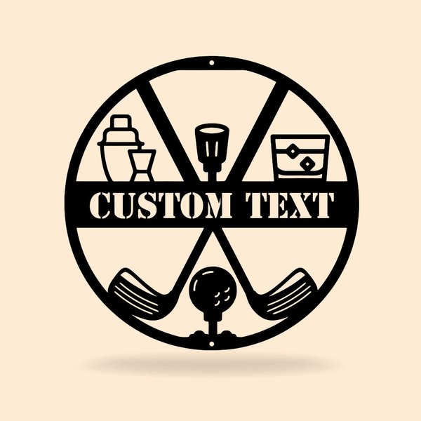 Décoration Murale en Métal Personnalisée avec Texte Évidé Plaque Décorative à Domicile Cadeau Fête des Pères pour Amateur de Golf