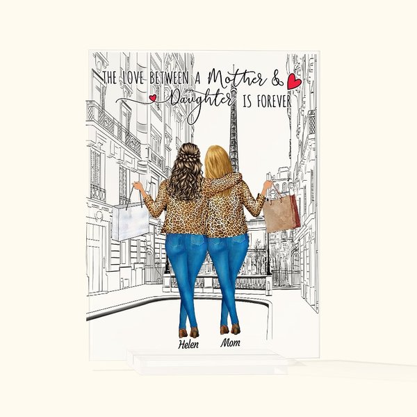 Personalizado Para Siempre Madre e Hija Parentesco Ciudad Acrílico Placa Cumpleaños Casa Decoración