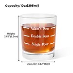 Personalized 10oz Pour Line Whiskey Glass with Engraved Name Father's Day Gift for Dad and Husband