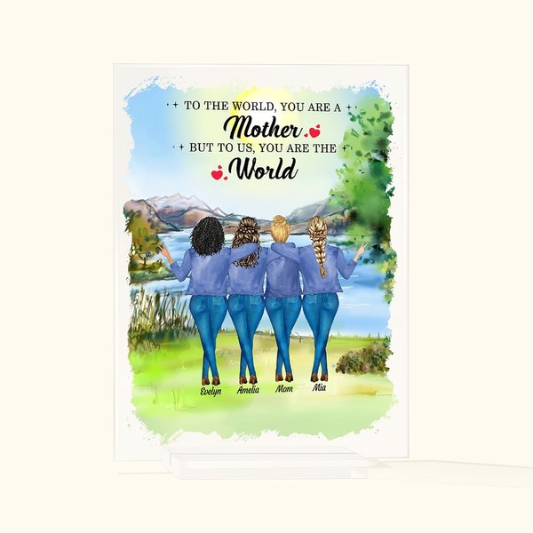 Personalizzato figlia madre migliore amore per sempre lago albero erba acrilico placca festa della mamma decorazioni casa