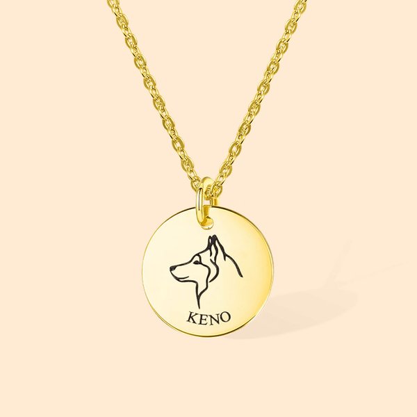 Dog Name & Photo Necklace Pet Memorial Jewelry