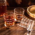 Personalized 10oz Pour Line Whiskey Glass with Engraved Name Father's Day Gift for Dad and Husband