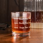 Personalized 10oz Pour Line Whiskey Glass with Engraved Name Father's Day Gift for Dad and Husband