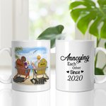Personalised Annoying Each Other Couple Sitting Beach Landscape Sailboats White Ceramic Mug Couple Gift Ideas Coffee Mug