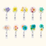 Personalized Acrylic Flower Badge Reel for Nurse Doctor Dentist Medical Workers