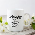 Personalized Annoying Each Other Couple Sitting By The Lake White Ceramic Mug Gifts for Couples Dishwasher and Microwave Safe