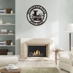 Personalized Family Name Initial Sign Metal Wall Art Decoroation for Indoor and Outdoor