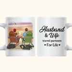 Taza de Cerámica Blanca Personalizada Esposo y Esposa Compañeros de Viaje de por Vida Disfrutad Juntos del Atardecer Regalo para Pareja 11oz o 15oz