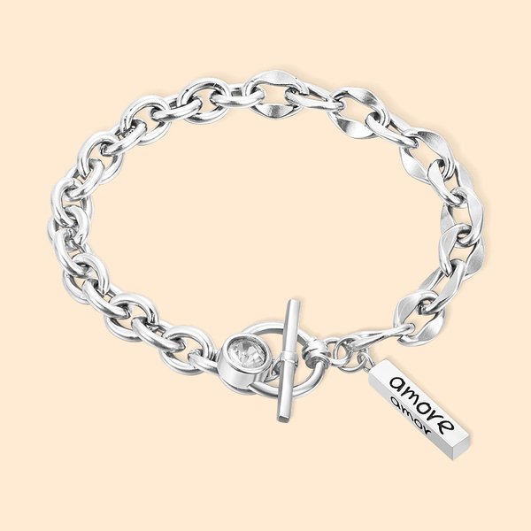 Bracelet en acier inoxydable de style Chunky à maillons surdimensionnés personnalisés