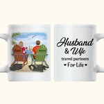 Personalisierte Reisepartner fürs Leben, romantisches Paar, Urlaub, Segelboote, weiße Keramiktasse, Valentinstagsgeschenk für Büro und Zuhause